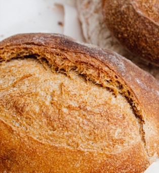 close-up of sourdough bread