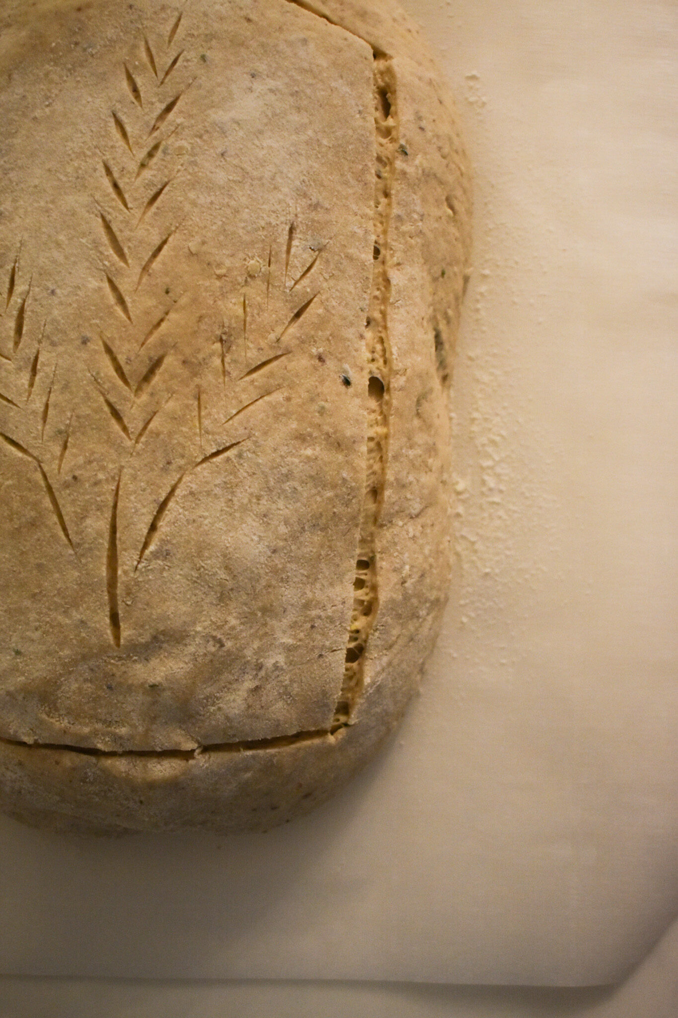 scored sourdough bread dough
